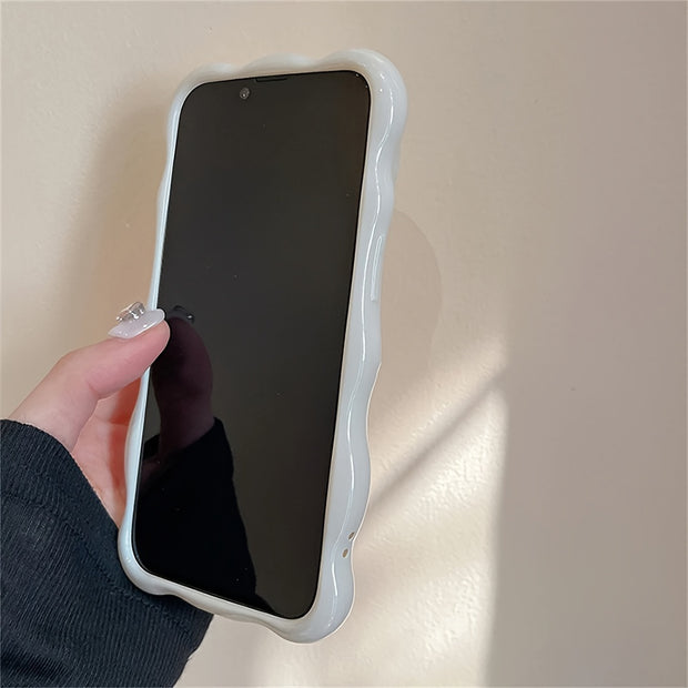 Luxury Glossy iPhone Case - 3D Fritillary Love Heart Cube Solid Color Wave Pattern Soft Silicone - Shockproof for 11 12 13 Pro Max 14 Pro Max 15