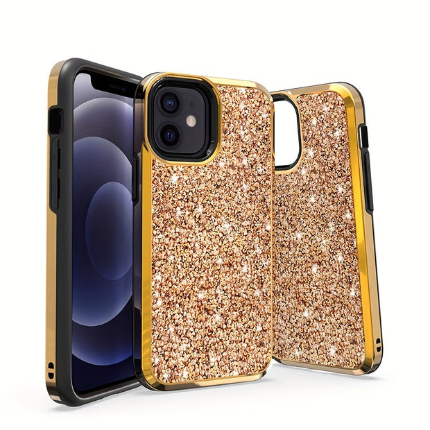 Shimmering Glitter iPhone Case - Dazzling Sparkle Finish with Dual-Layer Anti-Drop Protection, Full-Body Guard for iPhone 8G, 8P, X, XS, XS Max, XR, 11, 11 Pro Max, 12/12 Pro, 12 Pro Max, 13, 13 Pro, 13 Pro Max, Fashionable A