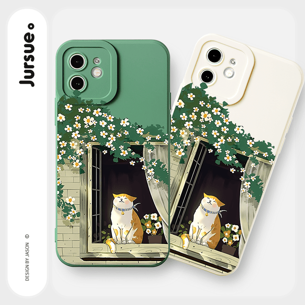 Cute & Durable jURSUE iPhone Case: Shockproof with Air Cushion, Aesthetic Cartoon Design for SE/14/13/12/11/X/XR/8/7 Plus