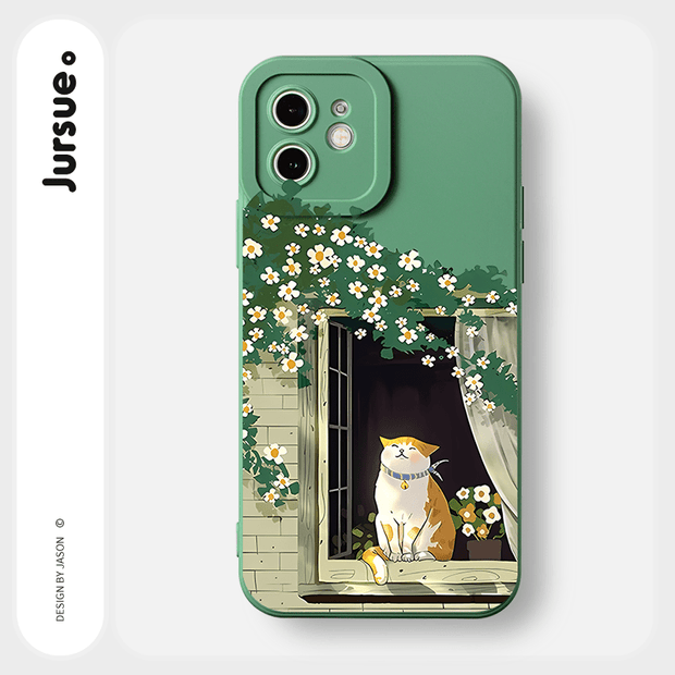 Cute & Durable jURSUE iPhone Case: Shockproof with Air Cushion, Aesthetic Cartoon Design for SE/14/13/12/11/X/XR/8/7 Plus