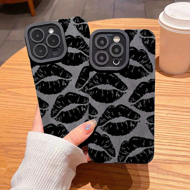 Elegant Lip Print iPhone Case - Slim, Shockproof & Lens Protective - Suits Various Models