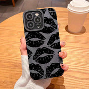 Elegant Lip Print iPhone Case - Slim, Shockproof & Lens Protective - Suits Various Models