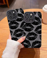Elegant Lip Print iPhone Case - Slim, Shockproof & Lens Protective - Suits Various Models