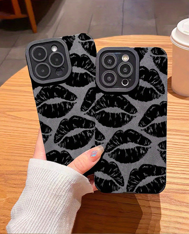 Elegant Lip Print iPhone Case - Slim, Shockproof & Lens Protective - Suits Various Models