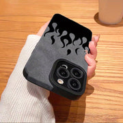 Elegant Fire-Patterned Leather iPhone Case | Shockproof, Camera-Protective, Slim Design - Fits iPhone 11 to 15 Pro Max Series