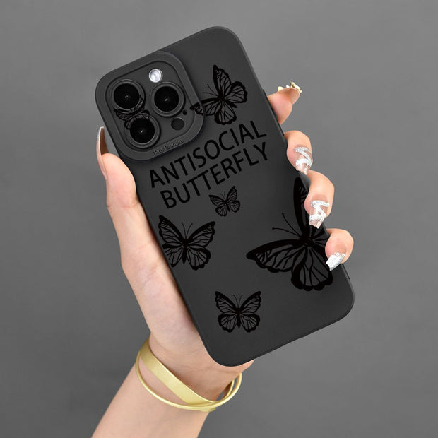 Chic Butterfly Pattern iPhone Case: Transparent, Shockproof & Full-Body Soft TPU Protection – Fits 6s to 15 Pro Max in Multiple Colors