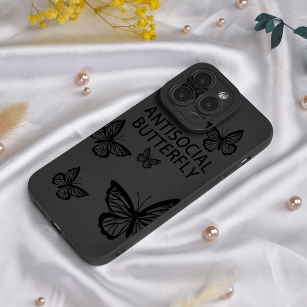 Chic Butterfly Pattern iPhone Case: Transparent, Shockproof & Full-Body Soft TPU Protection – Fits 6s to 15 Pro Max in Multiple Colors