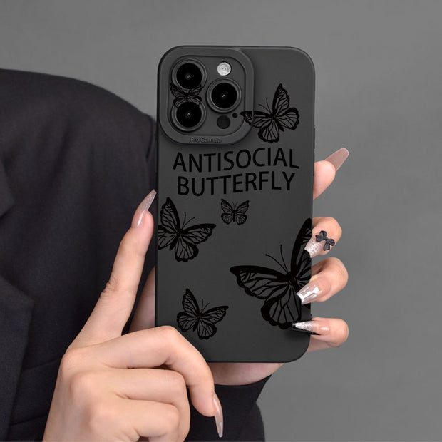 Chic Butterfly Pattern iPhone Case: Transparent, Shockproof & Full-Body Soft TPU Protection – Fits 6s to 15 Pro Max in Multiple Colors