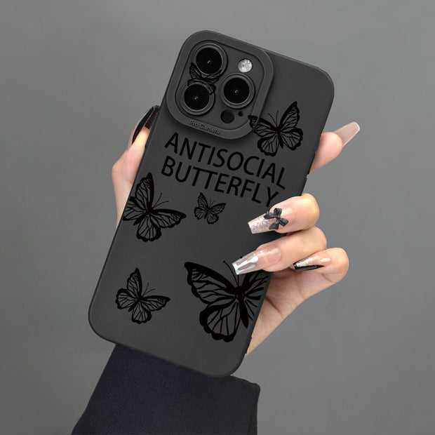 Chic Butterfly Pattern iPhone Case: Transparent, Shockproof & Full-Body Soft TPU Protection – Fits 6s to 15 Pro Max in Multiple Colors