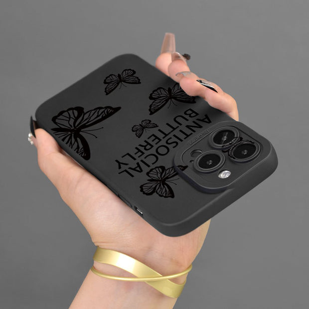 Chic Butterfly Pattern iPhone Case: Transparent, Shockproof & Full-Body Soft TPU Protection – Fits 6s to 15 Pro Max in Multiple Colors