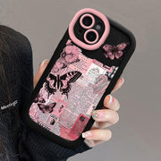 8P/7P National Wind Butterfly Apple iPhone Case - Ultra-Thin TPU Material, All-Inclusive Fit for 15/14/13/12, iPhone X/XS/Max/XR, Shockproof and Scratch-Resistant Design