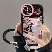 8P/7P National Wind Butterfly Apple iPhone Case - Ultra-Thin TPU Material, All-Inclusive Fit for 15/14/13/12, iPhone X/XS/Max/XR, Shockproof and Scratch-Resistant Design