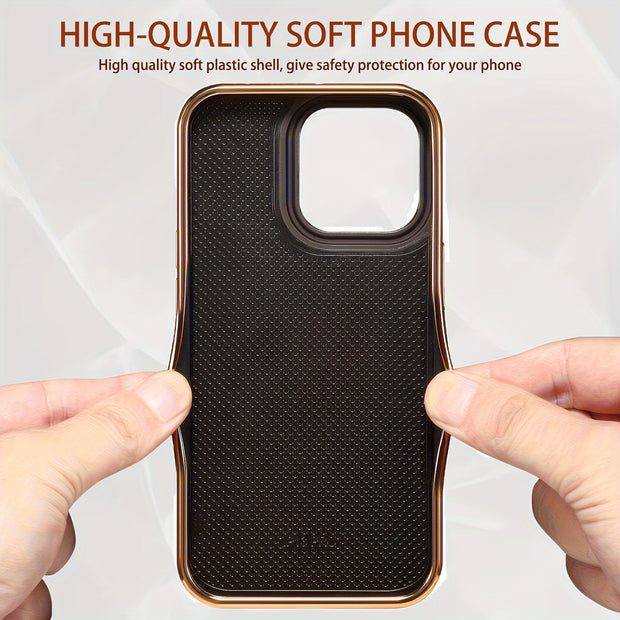 Denior Glamorous Electroplated iPhone Case - Full Coverage, Wooden Charm, Blossoming Flower Design - Universally Stylish for Him & Her