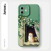 Cute & Durable jURSUE iPhone Case: Shockproof with Air Cushion, Aesthetic Cartoon Design for SE/14/13/12/11/X/XR/8/7 Plus