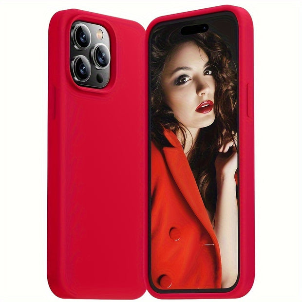 UltraGuard iPhone Case - Durable Silicone with High-Definition Screen Protector, Advanced Camera Lens Protector, Microfiber Lining, Shockproof, and Protective Cover - Compatible with iPhone 14, 14 Pro, 14 Plus, 14 Pro Max, 15