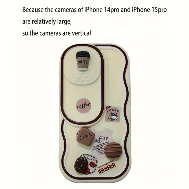 Cartoon 3D Camera Slider iPhone Case – Air Cushion Protection, Cute Design for Models 11-15 Pro Max, XR, XS