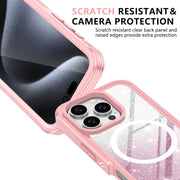Suitable for iPhone 16 Pro Max Case/16 PRO/16 Plus/16 phone case, with built-in 9H tempered glass screen protector and camera lens protector, providing comprehensive protection for the phone and high protection against drops,