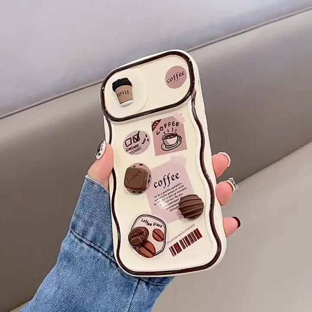 Cartoon 3D Camera Slider iPhone Case – Air Cushion Protection, Cute Design for Models 11-15 Pro Max, XR, XS
