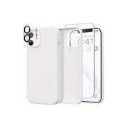 UltraGuard iPhone Case - Durable Silicone with High-Definition Screen Protector, Advanced Camera Lens Protector, Microfiber Lining, Shockproof, and Protective Cover - Compatible with iPhone 14, 14 Pro, 14 Plus, 14 Pro Max, 15