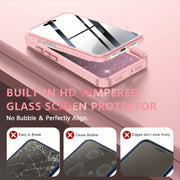 Suitable for iPhone 16 Pro Max Case/16 PRO/16 Plus/16 phone case, with built-in 9H tempered glass screen protector and camera lens protector, providing comprehensive protection for the phone and high protection against drops,