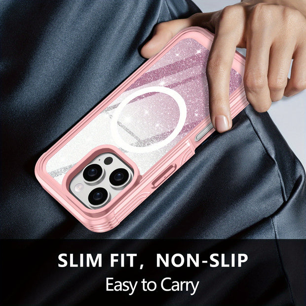Suitable for iPhone 16 Pro Max Case/16 PRO/16 Plus/16 phone case, with built-in 9H tempered glass screen protector and camera lens protector, providing comprehensive protection for the phone and high protection against drops,