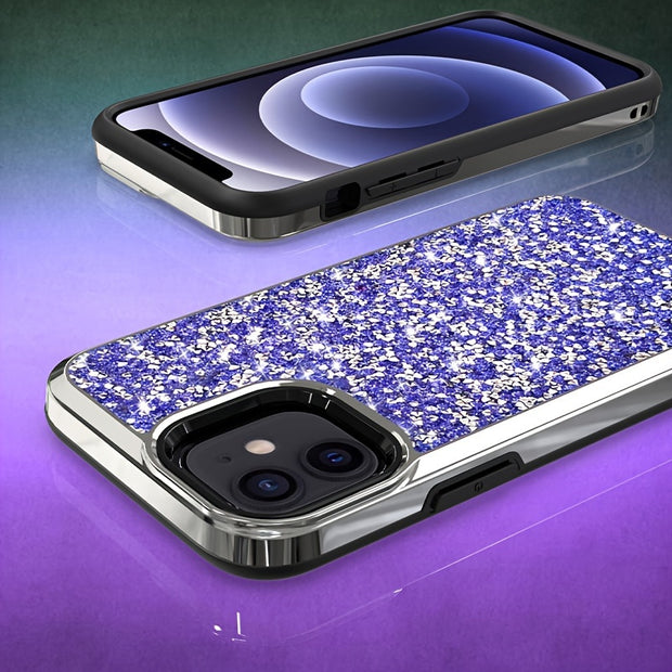 Shimmering Glitter iPhone Case - Dazzling Sparkle Finish with Dual-Layer Anti-Drop Protection, Full-Body Guard for iPhone 8G, 8P, X, XS, XS Max, XR, 11, 11 Pro Max, 12/12 Pro, 12 Pro Max, 13, 13 Pro, 13 Pro Max, Fashionable A