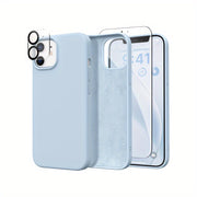 UltraGuard iPhone Case - Durable Silicone with High-Definition Screen Protector, Advanced Camera Lens Protector, Microfiber Lining, Shockproof, and Protective Cover - Compatible with iPhone 14, 14 Pro, 14 Plus, 14 Pro Max, 15