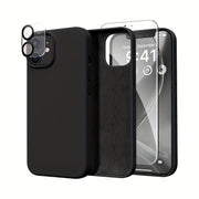 UltraGuard iPhone Case - Durable Silicone with High-Definition Screen Protector, Advanced Camera Lens Protector, Microfiber Lining, Shockproof, and Protective Cover - Compatible with iPhone 14, 14 Pro, 14 Plus, 14 Pro Max, 15