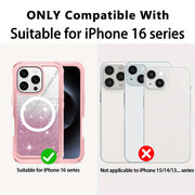 Suitable for iPhone 16 Pro Max Case/16 PRO/16 Plus/16 phone case, with built-in 9H tempered glass screen protector and camera lens protector, providing comprehensive protection for the phone and high protection against drops,