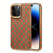 Denior Glamorous Electroplated iPhone Case - Full Coverage, Wooden Charm, Blossoming Flower Design - Universally Stylish for Him & Her