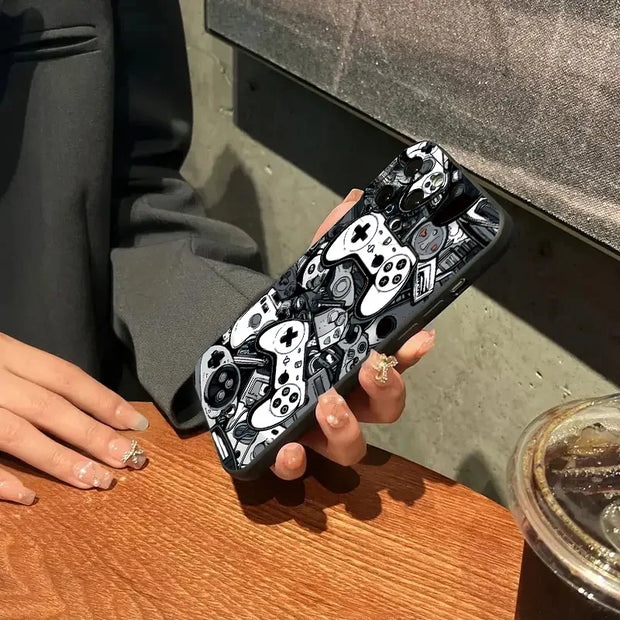 Case For iPhone 16 Pro Max Cases iPhone 15 Case Game Controller Graphic Case For iPhone 11 12 13 14 XS XR 7 8 Plus SE 2022 Cover