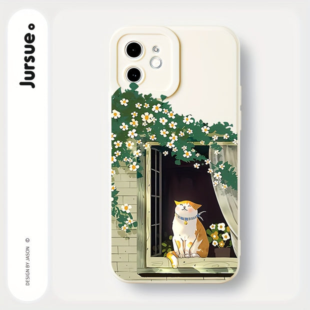 Cute & Durable jURSUE iPhone Case: Shockproof with Air Cushion, Aesthetic Cartoon Design for SE/14/13/12/11/X/XR/8/7 Plus