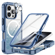 Suitable for iPhone 16 Pro Max Case/16 PRO/16 Plus/16 phone case, with built-in 9H tempered glass screen protector and camera lens protector, providing comprehensive protection for the phone and high protection against drops,
