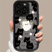A Luminous White Cat TPU Design for The Iphone 16 Pro Max Case, Featuring Silicone for Anti-Drop Protection, Is a Highly Sought-After Model.