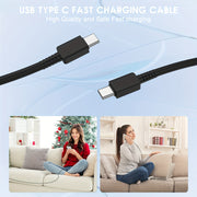 2-Pack 10ft USB-C Fast Charger, 25W Wall Charger Block with C to C Cable, Power Adapter for Samsung Galaxy S23 Ultra/S23+/S22+/S10+/S9/Note 10 Plus/Note 20, US Plug, 110V/220V Compatible