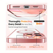 Designed For IPhone 16 Pro Max Case 6.9", [Glitter Card & Wrist Strap] [Compatible With MagSafe] [2X Screen Protectors] Surround Raised Lens Protection Designed For 16 ProMax Case, Rose Gold
