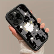 A Luminous White Cat TPU Design for The Iphone 16 Pro Max Case, Featuring Silicone for Anti-Drop Protection, Is a Highly Sought-After Model.