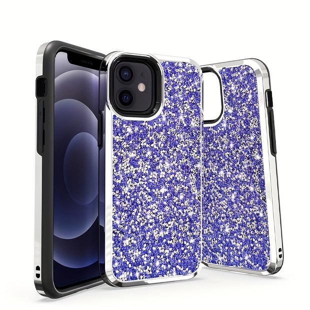 Shimmering Glitter iPhone Case - Dazzling Sparkle Finish with Dual-Layer Anti-Drop Protection, Full-Body Guard for iPhone 8G, 8P, X, XS, XS Max, XR, 11, 11 Pro Max, 12/12 Pro, 12 Pro Max, 13, 13 Pro, 13 Pro Max, Fashionable A