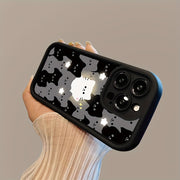 A Luminous White Cat TPU Design for The Iphone 16 Pro Max Case, Featuring Silicone for Anti-Drop Protection, Is a Highly Sought-After Model.