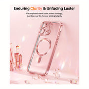 Designed For IPhone 16 Pro Max Case 6.9", [Glitter Card & Wrist Strap] [Compatible With MagSafe] [2X Screen Protectors] Surround Raised Lens Protection Designed For 16 ProMax Case, Rose Gold