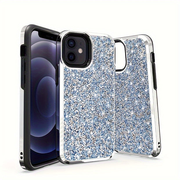 Shimmering Glitter iPhone Case - Dazzling Sparkle Finish with Dual-Layer Anti-Drop Protection, Full-Body Guard for iPhone 8G, 8P, X, XS, XS Max, XR, 11, 11 Pro Max, 12/12 Pro, 12 Pro Max, 13, 13 Pro, 13 Pro Max, Fashionable A